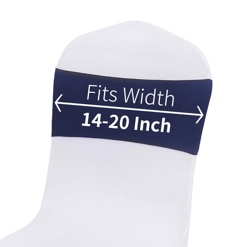 Peomeise 50pcs Navy Spandex Chair Sashes with Buckle Slider for Wedding, Party Decoration - Image 5
